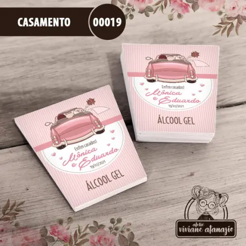 Adesivo Bisnaga Álcool Gel Casamento - 00019