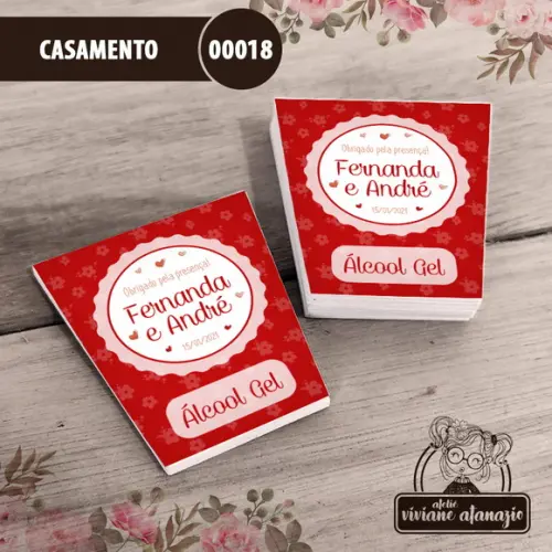 Adesivo Bisnaga Álcool Gel Casamento - 00018