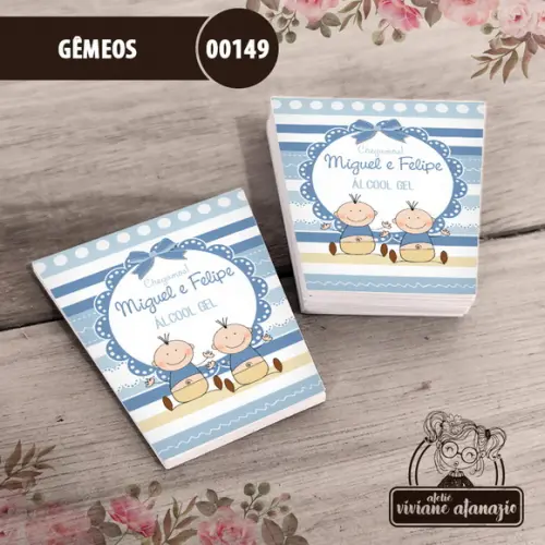 Adesivo Bisnaga Álcool Gel Gêmeos - 00149