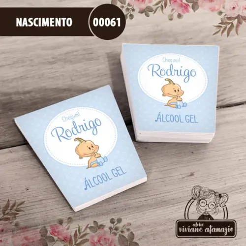 Adesivo Bisnaga Álcool Gel Nascimento - 00061