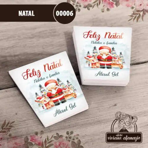 Adesivo Bisnaga Álcool Gel Natal - 00006