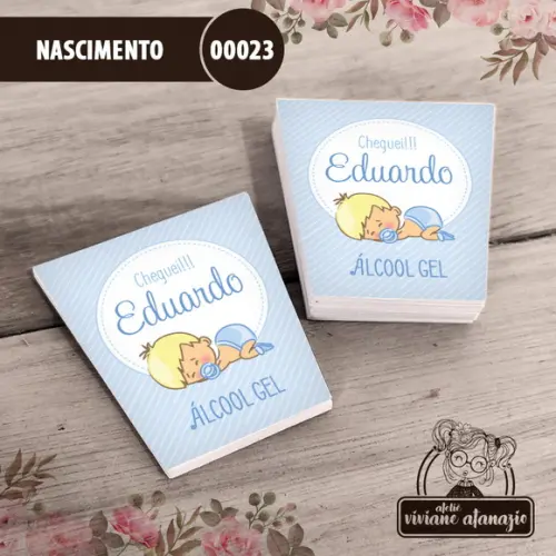 Adesivo Bisnaga Álcool Gel Nascimento - 00023