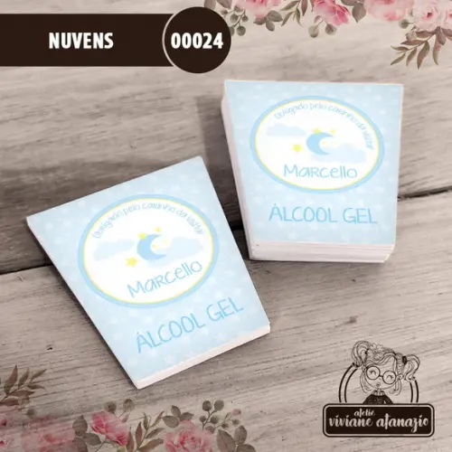 Adesivo Bisnaga Álcool Gel Nuvens - 00024