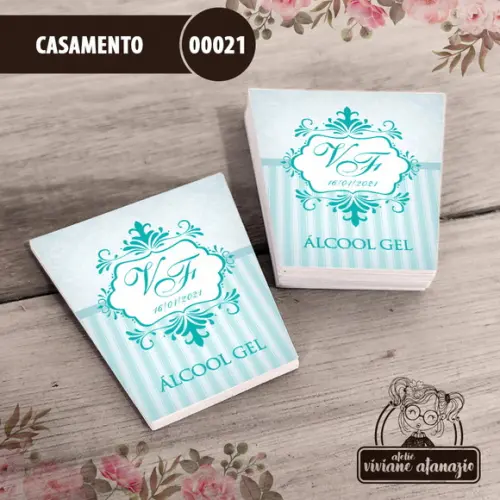 Adesivo Bisnaga Álcool Gel Monograma - 00021