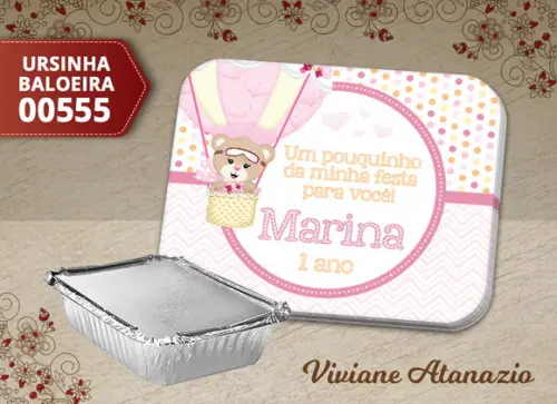 Adesivo Marmitinha Ursinha Baloeira - 00555