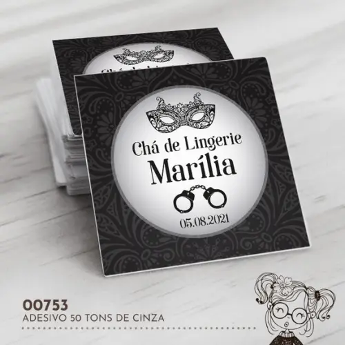 Adesivo Quadrado 50 Tons de Cinza - 00753