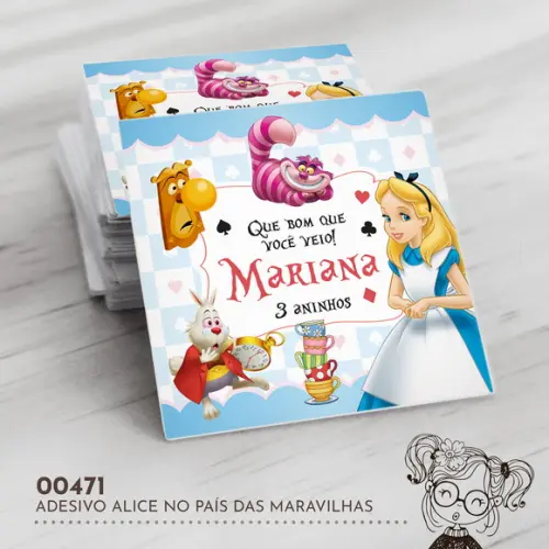 Adesivo Quadrado Alice no País das Maravilhas - 00471