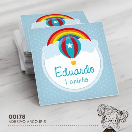 Adesivo Quadrado Arco-íris - 00178