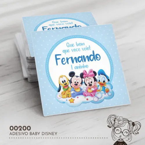 Adesivo Quadrado Baby Disney - 00200