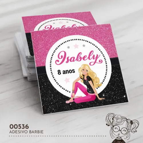 Adesivo Quadrado Barbie - 00536