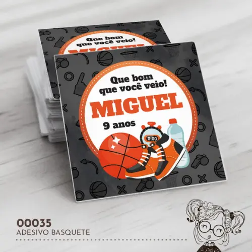 Adesivo Quadrado Basquete - 00035