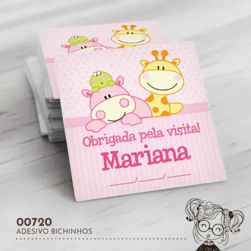 Adesivo Quadrado Bichinhos - 00720