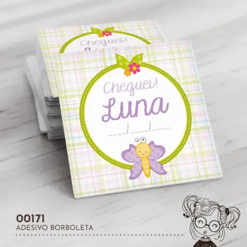 Adesivo Quadrado Borboletinha - 00171