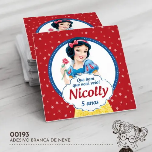 Adesivo Quadrado Branca de Neve - 00193