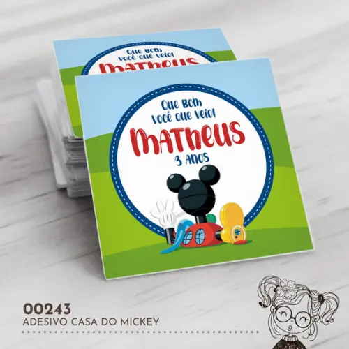 Adesivo Quadrado Casa do Mickey - 00243
