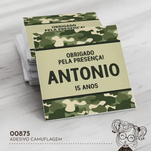 Adesivo Quadrado Camuflagem - 00875