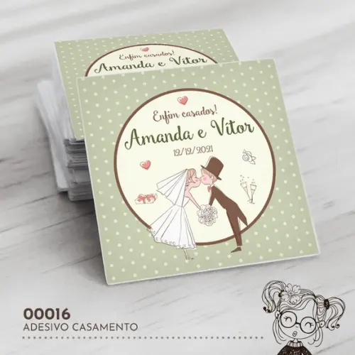 Adesivo Quadrado Casamento - 00016