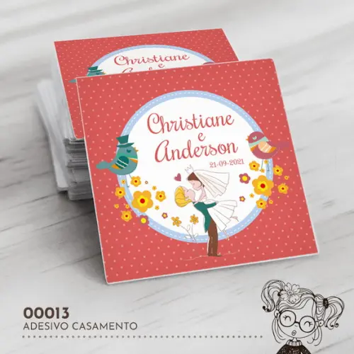 Adesivo Quadrado Casamento - 00013