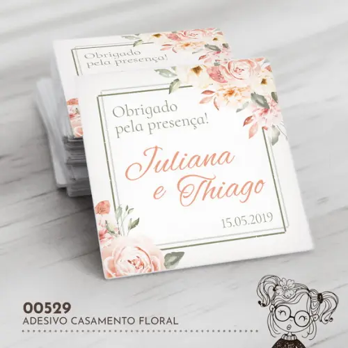 Adesivo Quadrado Casamento - 00529