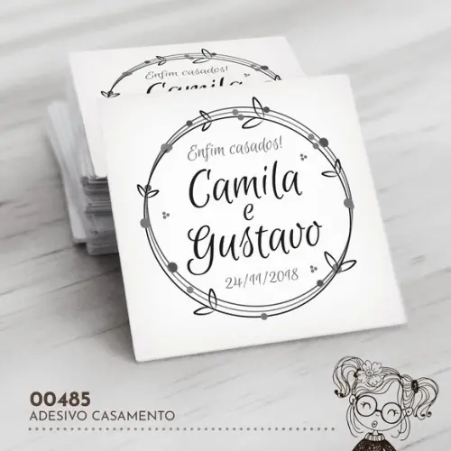 Adesivo Quadrado Casamento - 00485
