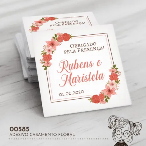 Adesivo Quadrado Casamento - 00585