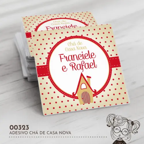 Adesivo Quadrado Chá de Casa Nova - 00323