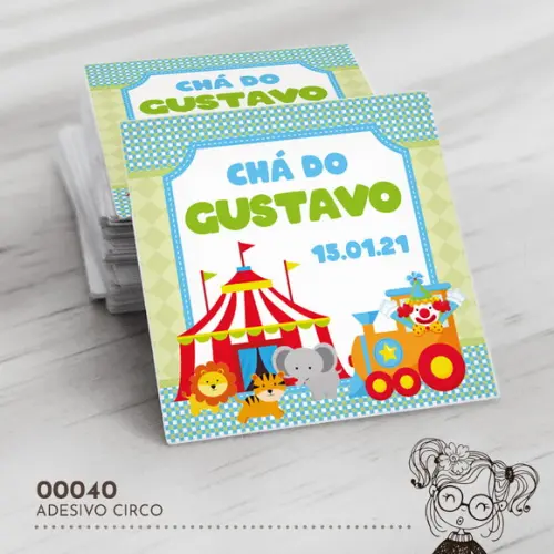 Adesivo Quadrado Circo - 00040