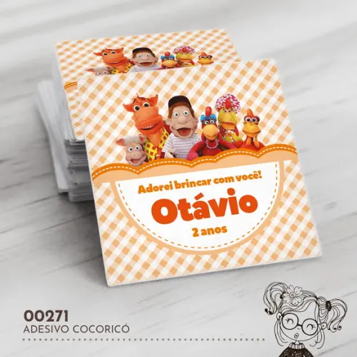 Adesivo Quadrado Cocoricó - 00271