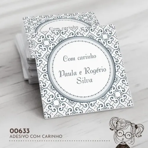 Adesivo Quadrado com Carinho - 00633