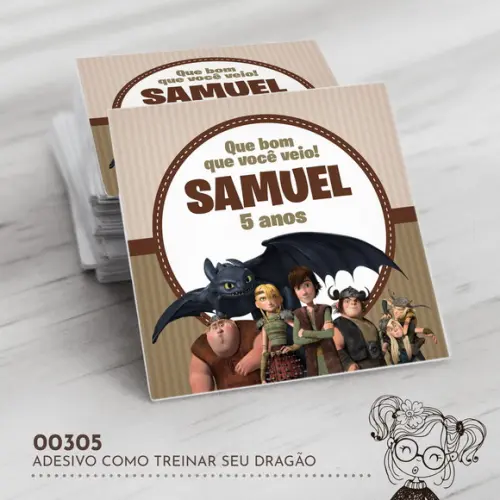 Adesivo Quadrado Como Treinar Seu Dragão - 00305