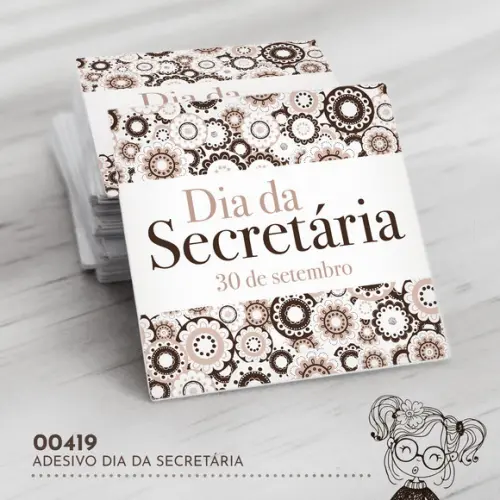 Adesivo Quadrado Dia da Secretária - 00419