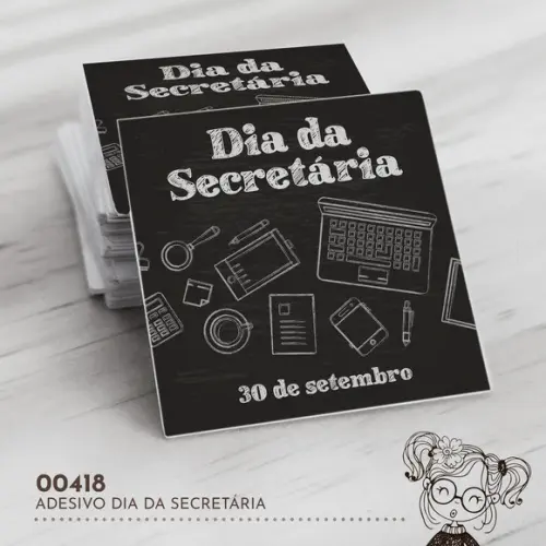 Adesivo Quadrado Dia da Secretária - 00418