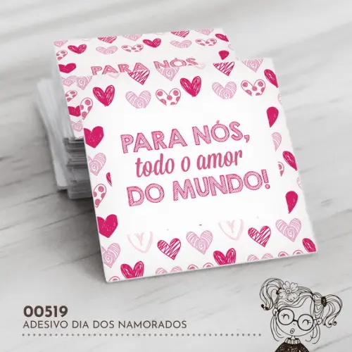 Adesivo Quadrado Dia dos Namorados - 00519