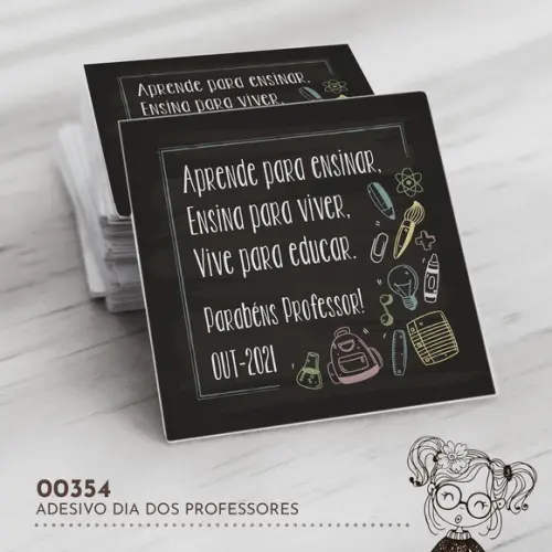 Adesivo Quadrado Dia dos Professores - 00354