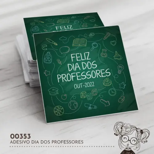 Adesivo Quadrado Dia dos Professores - 00353