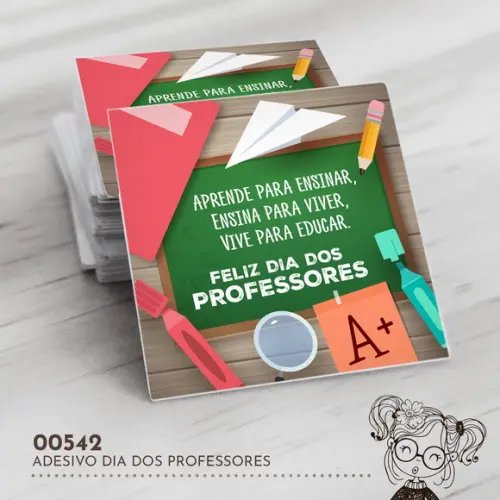 Adesivo Quadrado Dia dos Professores - 00542
