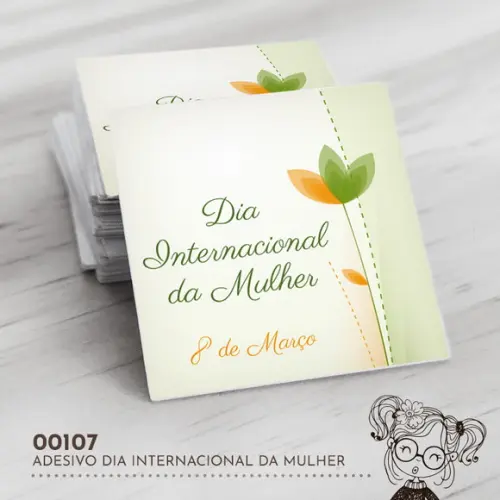 Adesivo Quadrado Dia Internacional Mulher - 00107