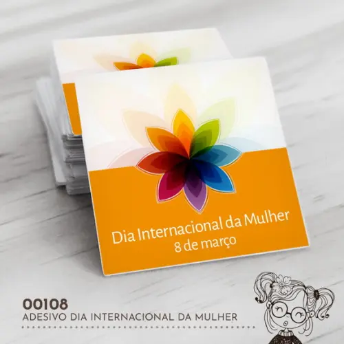 Adesivo Quadrado Dia Internacional Mulher - 00108
