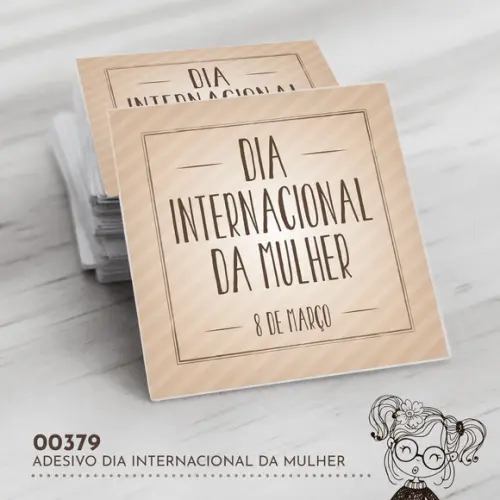 Adesivo Quadrado Dia Internacional Mulher - 00379