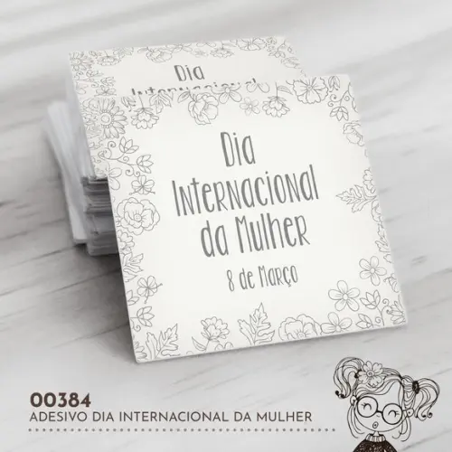 Adesivo Quadrado Dia Internacional Mulher - 00384