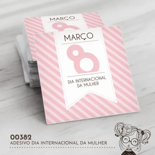 Adesivo Quadrado Dia Internacional Mulher - 00382