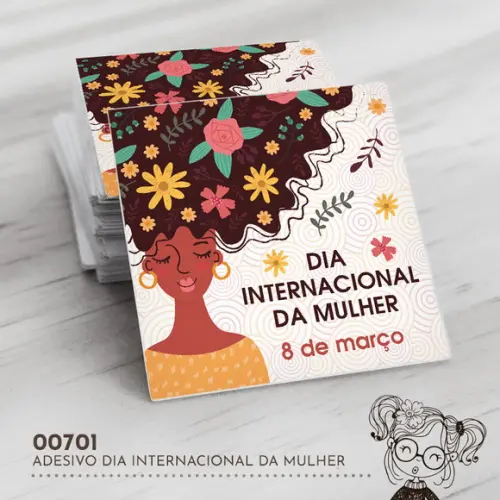 Adesivo Quadrado Dia Internacional Mulher - 00701