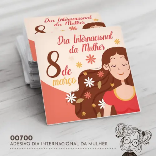 Adesivo Quadrado Dia Internacional Mulher - 00700