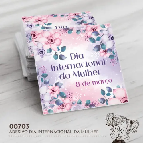 Adesivo Quadrado Dia Internacional Mulher - 00703
