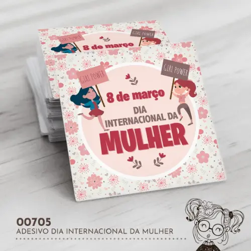 Adesivo Quadrado Dia Internacional Mulher - 00705
