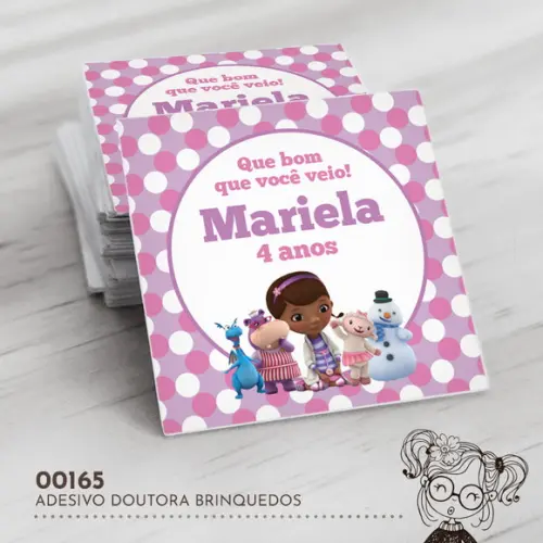 Adesivo Quadrado Doutora Brinquedos - 00165