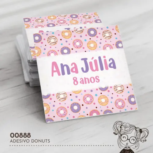 Adesivo Quadrado Donuts - 00888