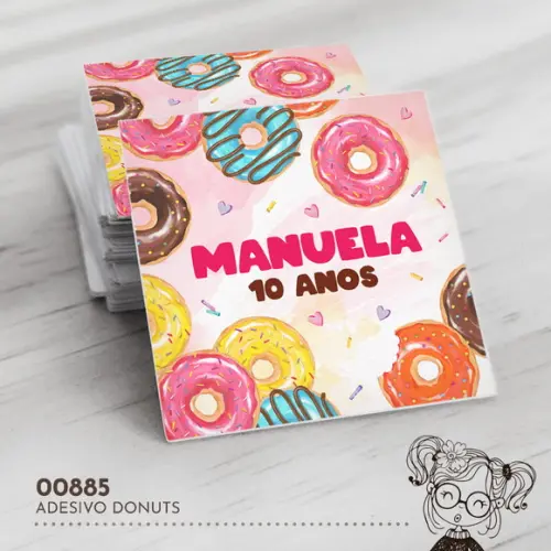Adesivo Quadrado Donuts - 00885
