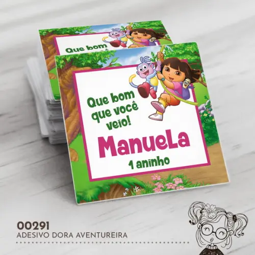 Adesivo Quadrado Dora Aventureira - 00291