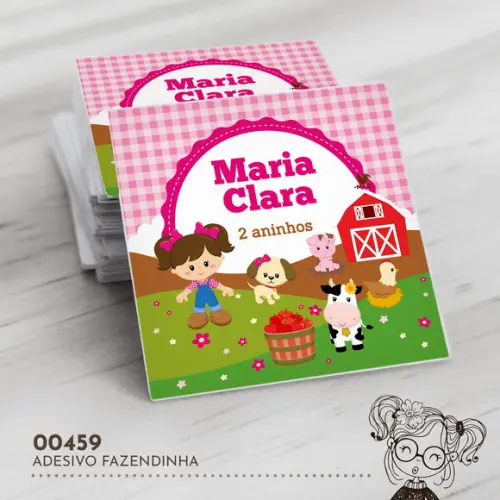 Adesivo Quadrado Fazendinha - 00459